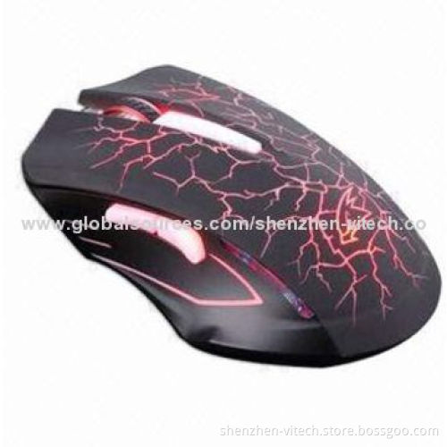 Gaming/6D Drivers Optical Mouse with Red LED Light and 800-1,200dpi Resolution